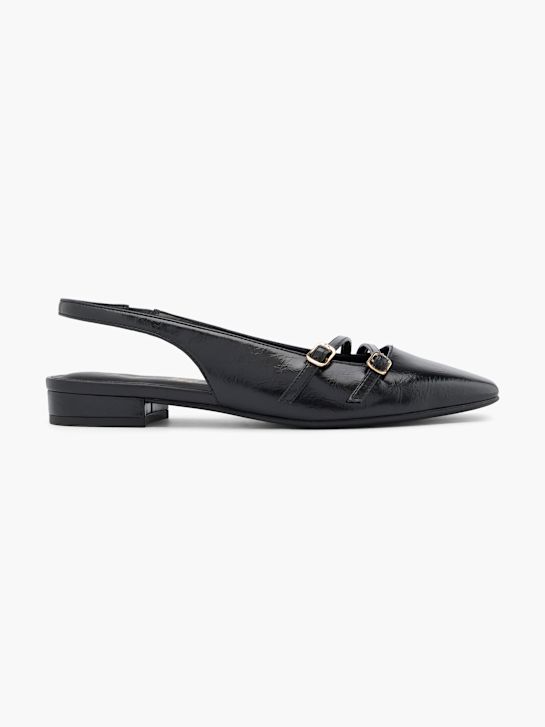 graceland slingback ballet flat black deichmann