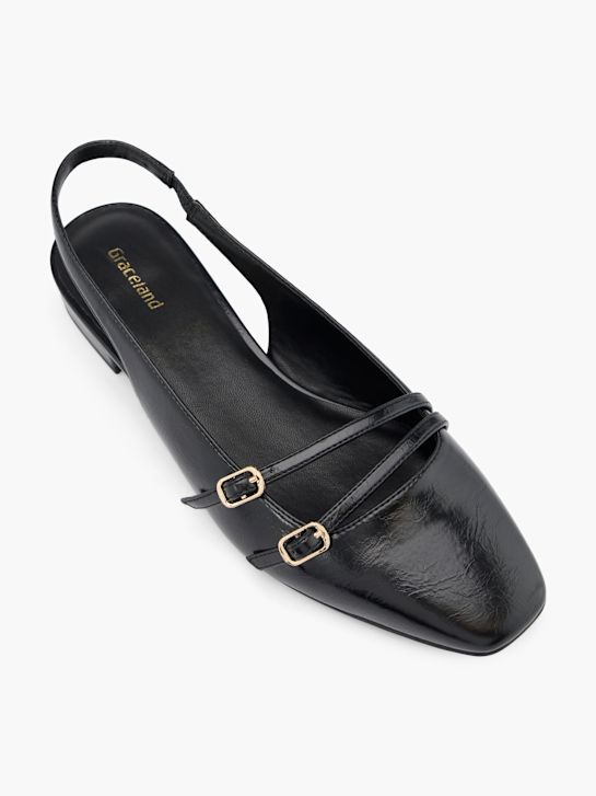graceland slingback ballet flat black deichmann