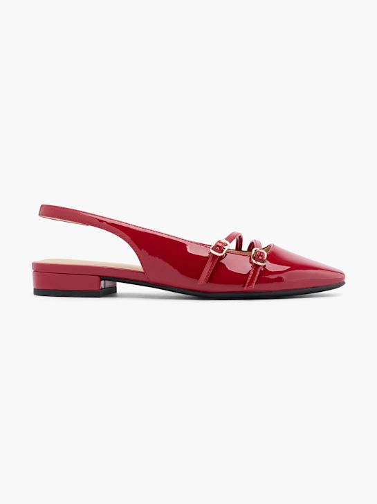graceland slingback balletto piatto rosso deichmann