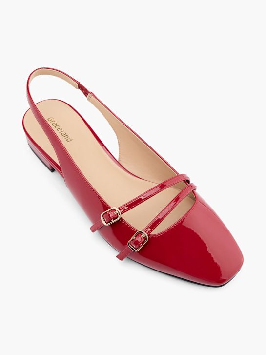 graceland slingback balletto piatto rosso deichmann