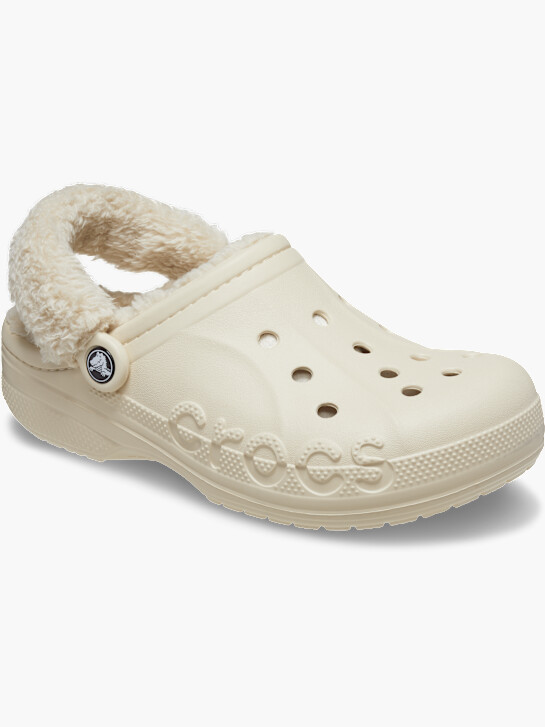crocs baya lined fuzz cinturino intasare beige deichmann