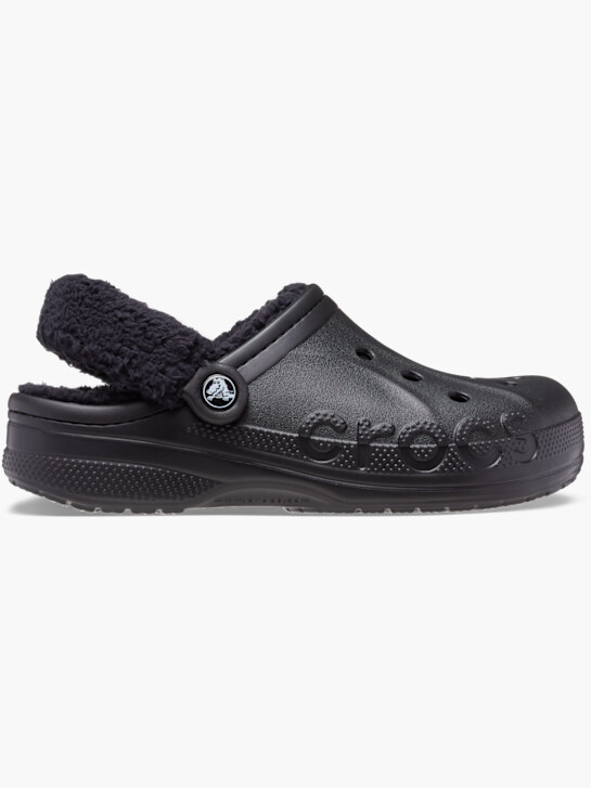 crocs baya lined fuzz cinturino zoccolo nero deichmann