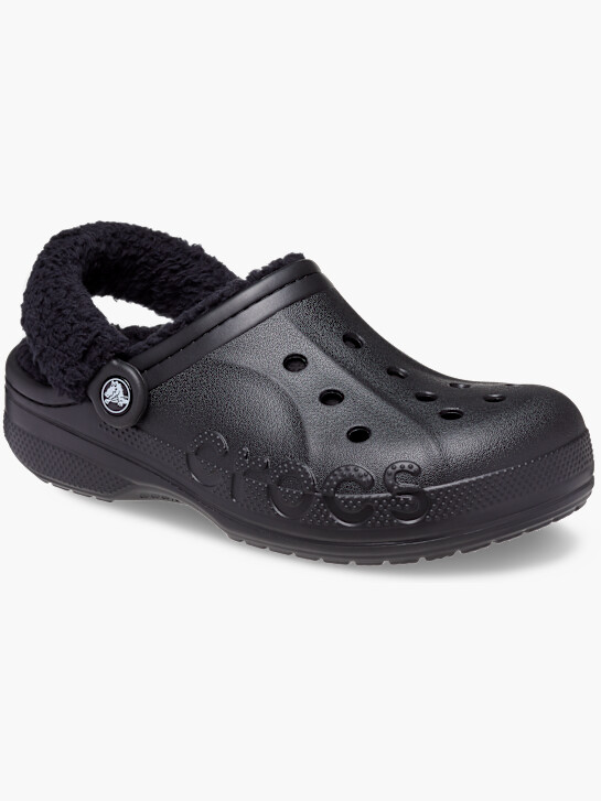 crocs baya lined fuzz cinturino zoccolo nero deichmann