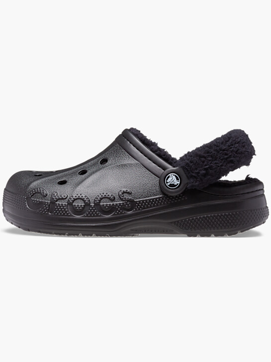 crocs baya lined fuzz cinturino zoccolo nero deichmann