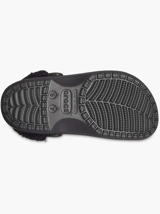 crocs baya lined fuzz cinturino zoccolo nero deichmann