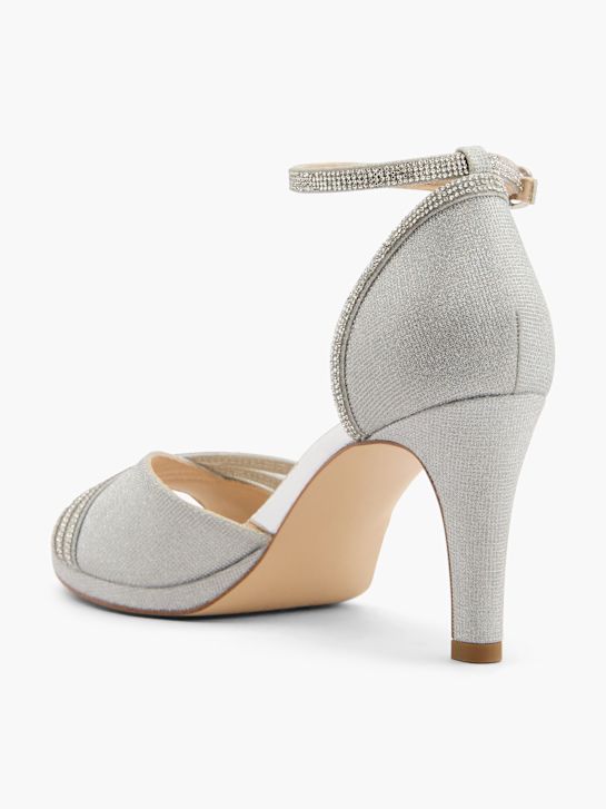 passerella con tacco sandalo argento deichmann