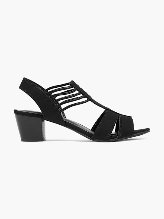graceland con tacco sandalo nero deichmann