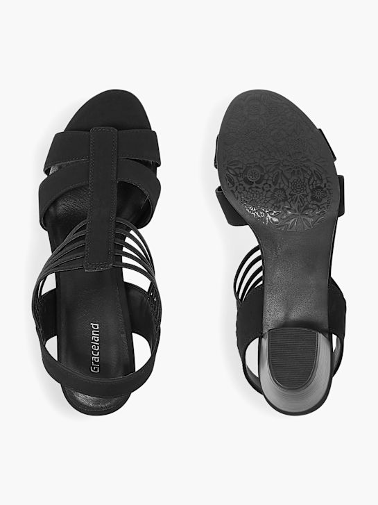 graceland con tacco sandalo nero deichmann