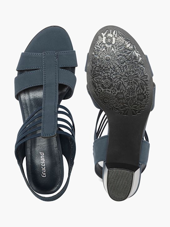 graceland con tacco sandalo blu deichmann