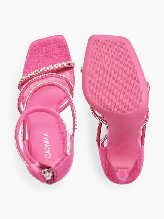 passerella con tacco sandalo rosa deichmann