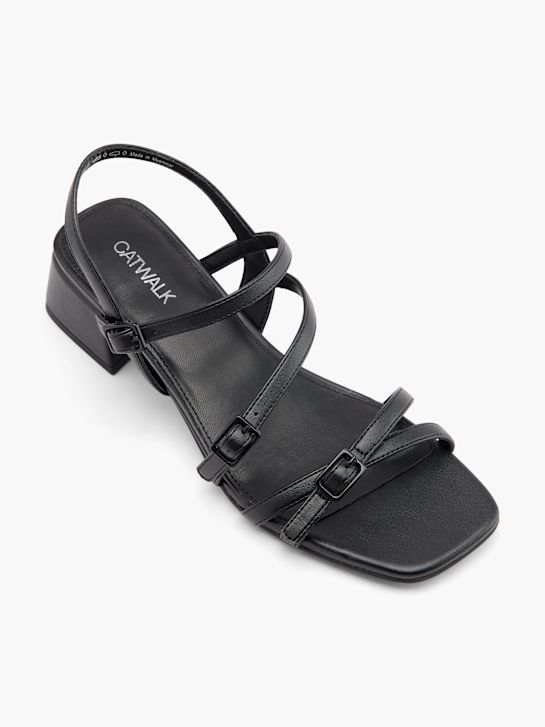 passerella con tacco sandalo nero deichmann