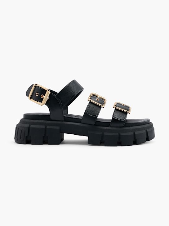 buffalo con tacco sandalo nero deichmann