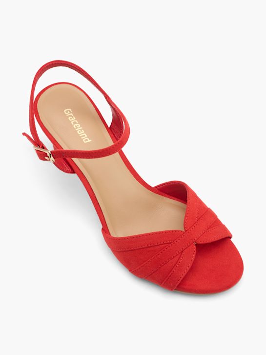 graceland con tacco sandalo rosso deichmann