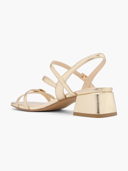 passerella con tacco sandalo oro deichmann