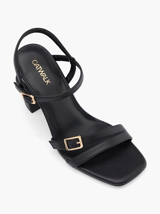 passerella con tacco sandalo nero deichmann
