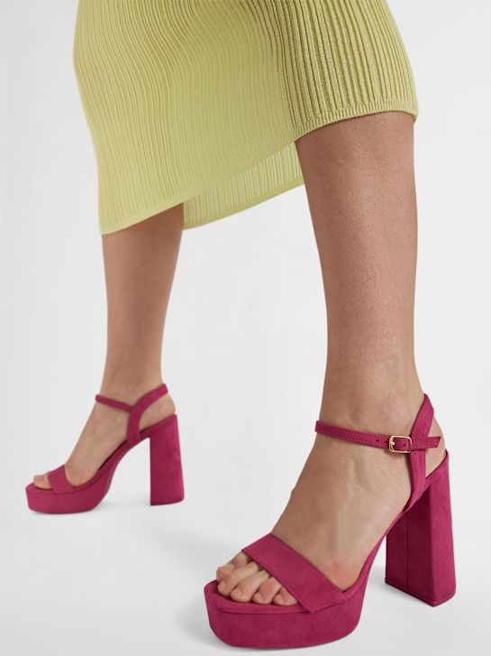 passerella con tacco sandalo rosa deichmann