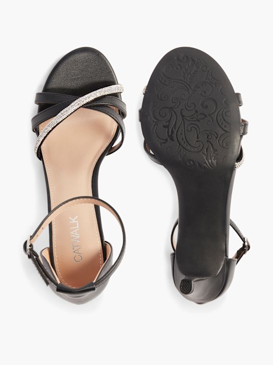 passerella con tacco sandalo nero deichmann