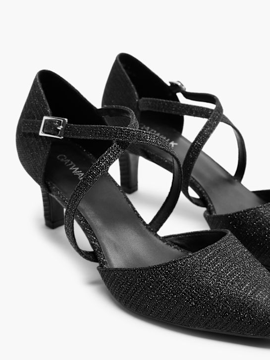 passerella a corto di tacco nero deichmann
