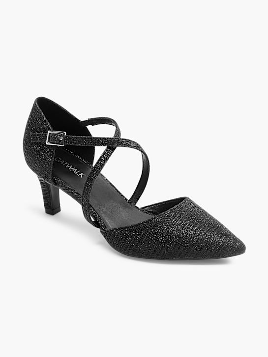 passerella a corto di tacco nero deichmann