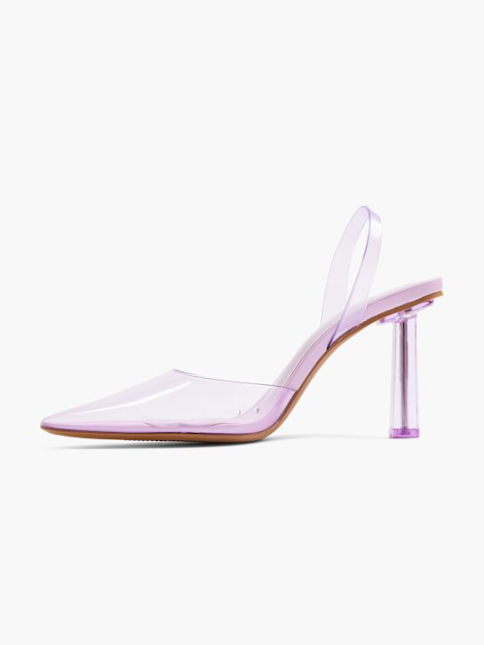 passerella slingback tacco viola deichmann