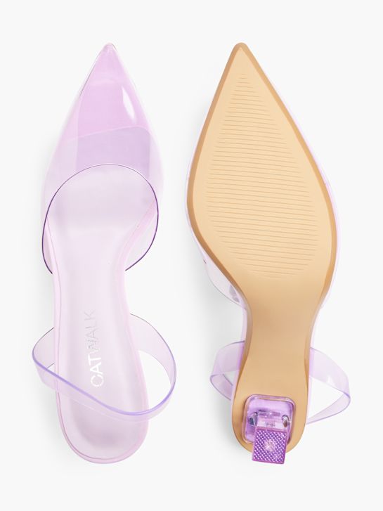 passerella slingback tacco viola deichmann
