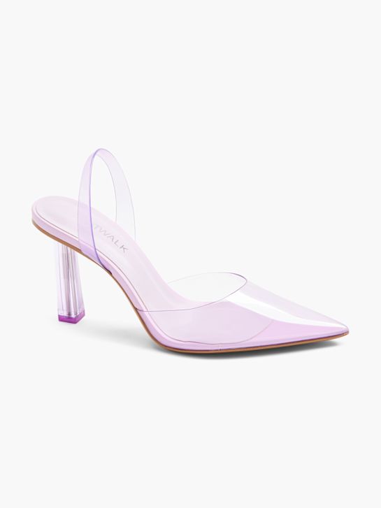 passerella slingback tacco viola deichmann