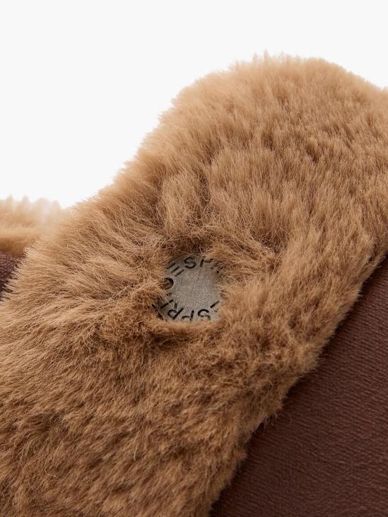 esprit felpa pantofola marrone deichmann