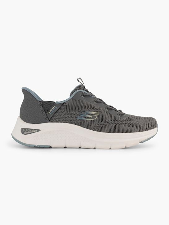 skechers arco comfort amp swift fit slip-on trainer grigio deichmann