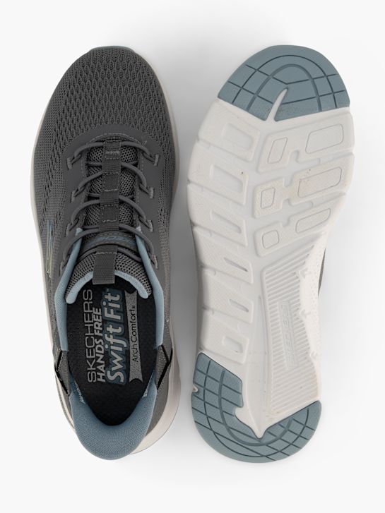 skechers arco comfort amp swift fit slip-on trainer grigio deichmann
