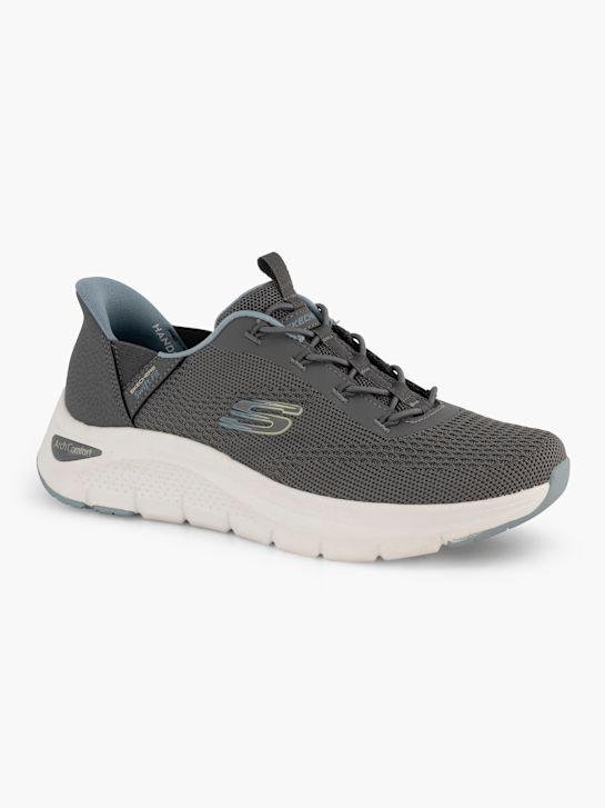skechers arco comfort amp swift fit slip-on trainer grigio deichmann