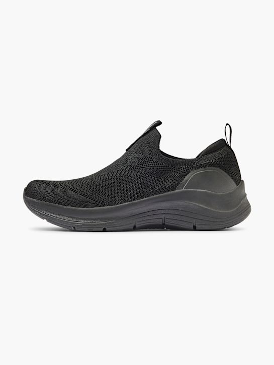 skechers arco comfort slip-on trainer nero deichmann