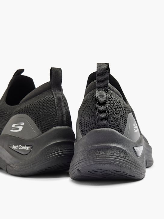 skechers arco comfort slip-on trainer nero deichmann
