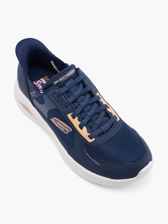 skechers centourist aria swift fit slip-on trainer blu deichmann