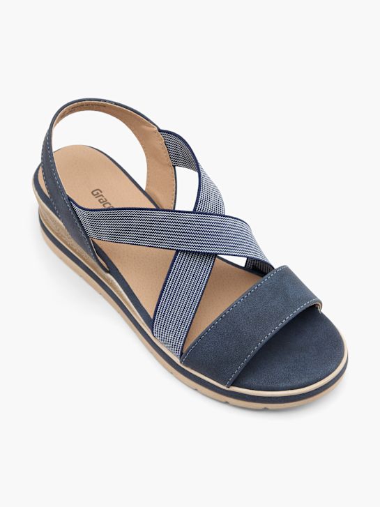 graceland con tacco sandalo blu deichmann