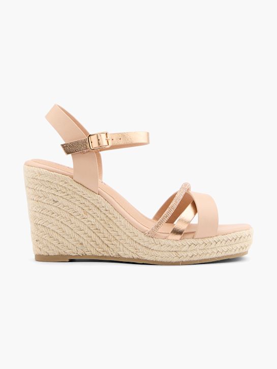 passerella con tacco sandalo oro deichmann