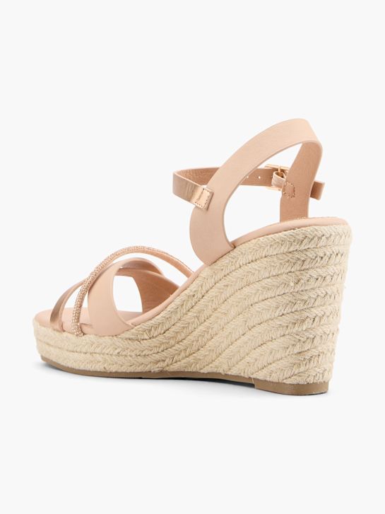 passerella con tacco sandalo oro deichmann