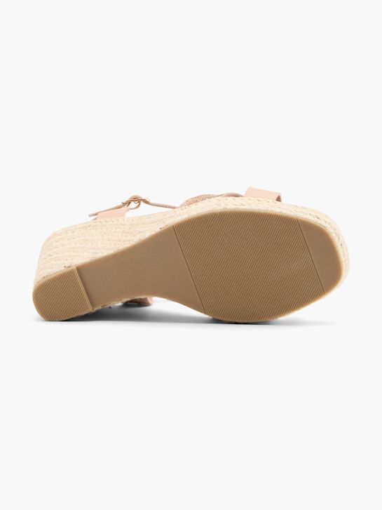 passerella con tacco sandalo oro deichmann