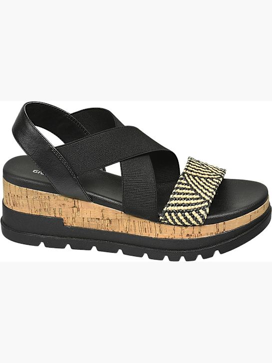 graceland con tacco sandalo nero deichmann