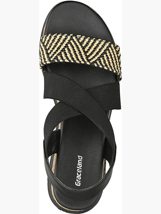 graceland con tacco sandalo nero deichmann