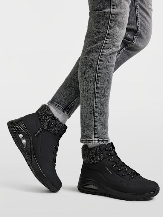 skechers uno rugged lace-up boot black deichmann
